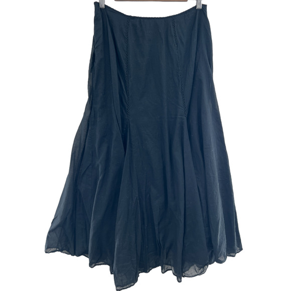 LAUREN RALPH LAUREN witchy flowy black lined maxi skirt side zip in size 6 - Picture 1 of 7